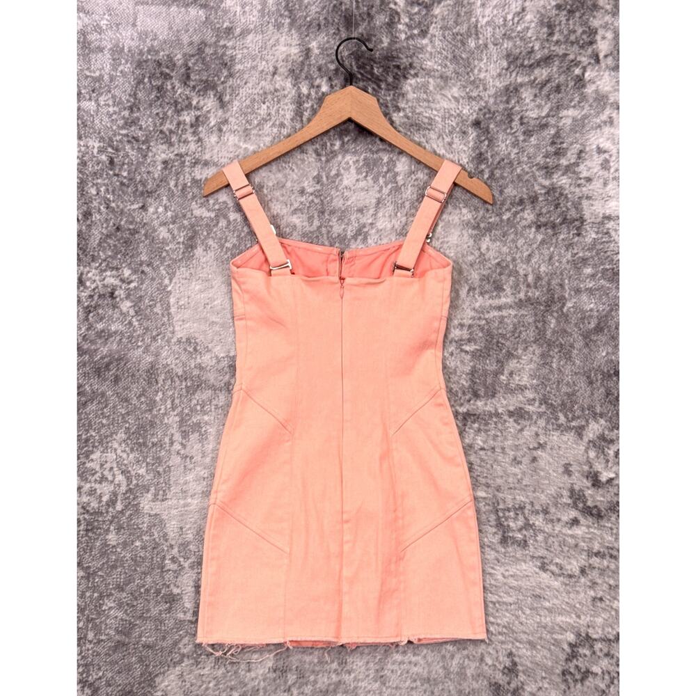 For Love & Lemons Dress XS Womens Pink Denim Corset Mini Bodycon - Picture 3 of 9